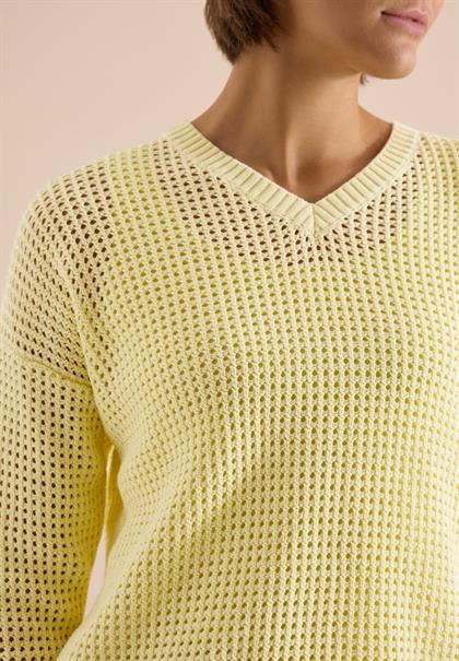 Kurzarm Pullover im Crochet-Look light buttermilk yellow