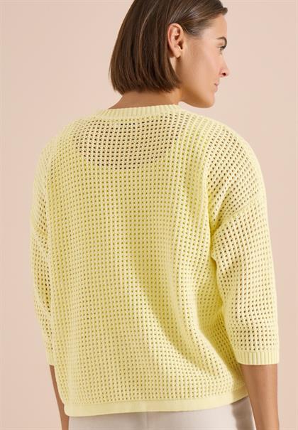 Kurzarm Pullover im Crochet-Look light buttermilk yellow