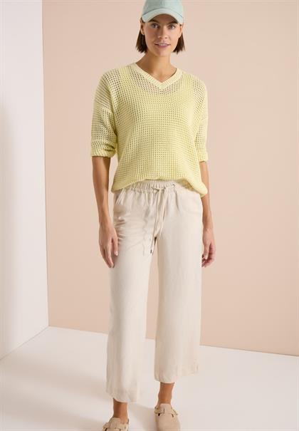 Kurzarm Pullover im Crochet-Look light buttermilk yellow