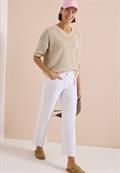 Kurzarm Pullover im Crochet-Look pearl beige