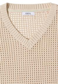 Kurzarm Pullover im Crochet-Look pearl beige