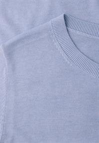 Kurzarm Pullover mit Rundhals cashmere blue mel.