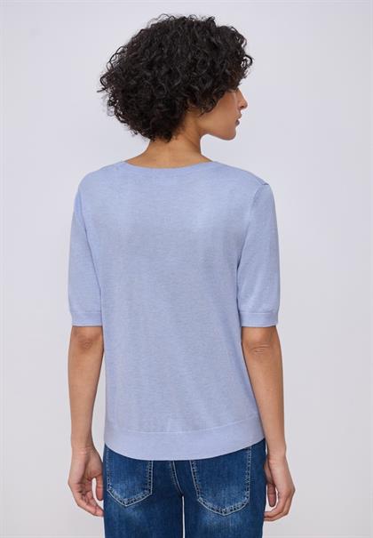 Kurzarm Pullover mit Rundhals cashmere blue mel.