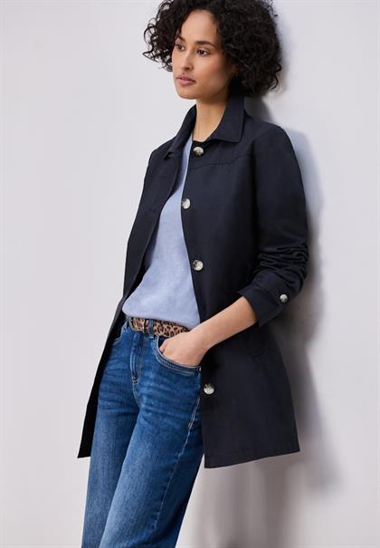 Kurzarm Pullover mit Rundhals cashmere blue mel.