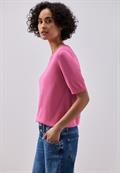 Kurzarm Pullover mit Rundhals ibis rose
