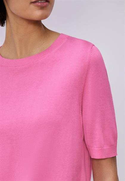 Kurzarm Pullover mit Rundhals ibis rose