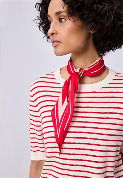 Kurzarm Pullover mit Rundhals off white