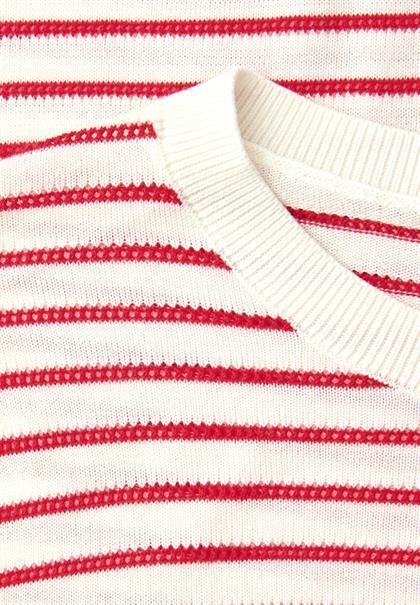 Kurzarm Pullover mit Rundhals off white