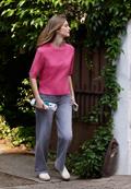 Kurzarm Pullover mit Rundhals ruby raspberry mel.