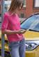 Kurzarm Pullover mit Rundhals ruby raspberry mel.
