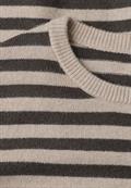 Kurzarm Pullover mit Rundhals und Streifen clay sand mel.
