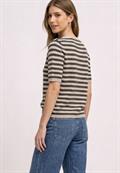 Kurzarm Pullover mit Rundhals und Streifen clay sand mel.
