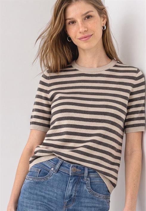 kurzarm-pullover-mit-rundhals-und-streifen-clay-sand-mel