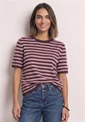 Kurzarm Pullover mit Rundhals und Streifen rustic rouge mel.