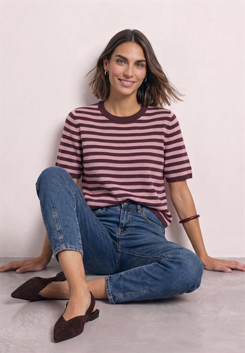 kurzarm-pullover-mit-rundhals-und-streifen-rustic-rouge-mel