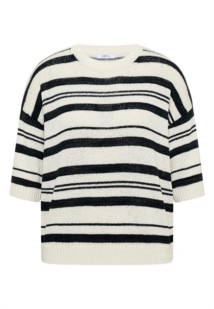 Kurzarm Pullover mit Streifen palm breeze green