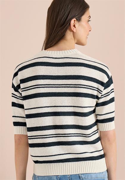 Kurzarm Pullover mit Streifen palm breeze green