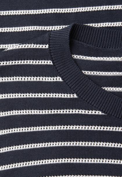 Kurzarm Pullover mit Streifenmuster shadowed navy