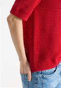 Kurzarm Pullover mit Struktur glazed apple red