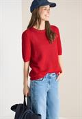 Kurzarm Pullover mit Struktur glazed apple red