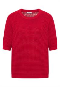 Kurzarm Pullover mit Struktur glazed apple red
