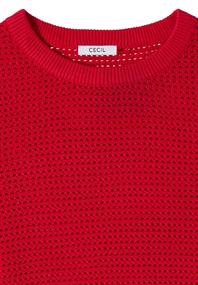 Kurzarm Pullover mit Struktur glazed apple red
