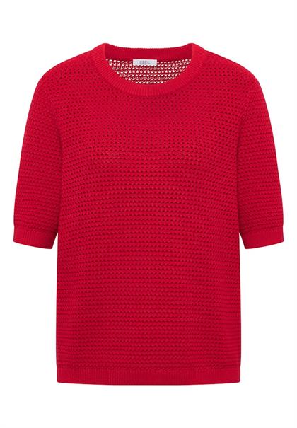 Kurzarm Pullover mit Struktur glazed apple red