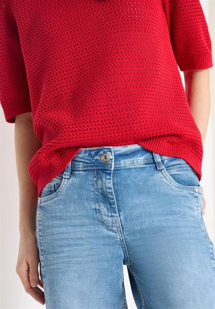 Kurzarm Pullover mit Struktur glazed apple red