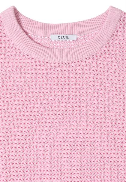 Kurzarm Pullover mit Struktur light blush rose