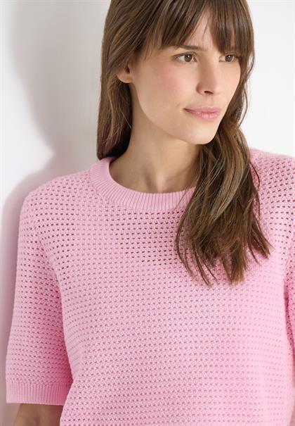 Kurzarm Pullover mit Struktur light blush rose
