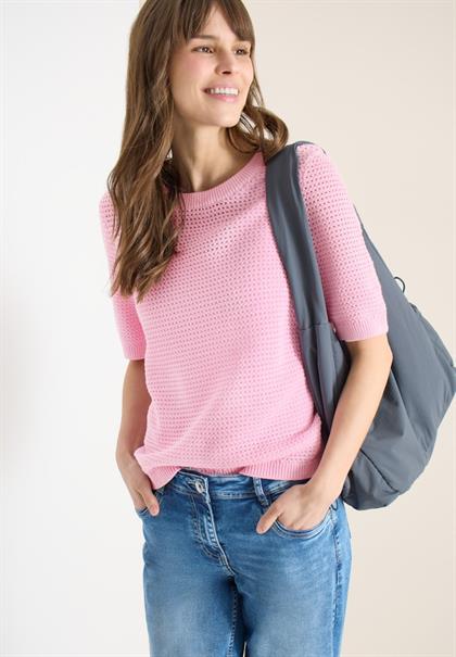 Kurzarm Pullover mit Struktur light blush rose