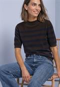 Kurzarm Pullover mit Turtle Neck black coffee