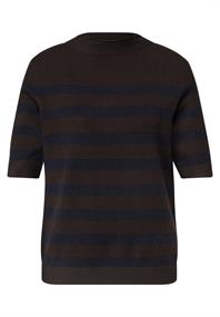 Kurzarm Pullover mit Turtle Neck black coffee