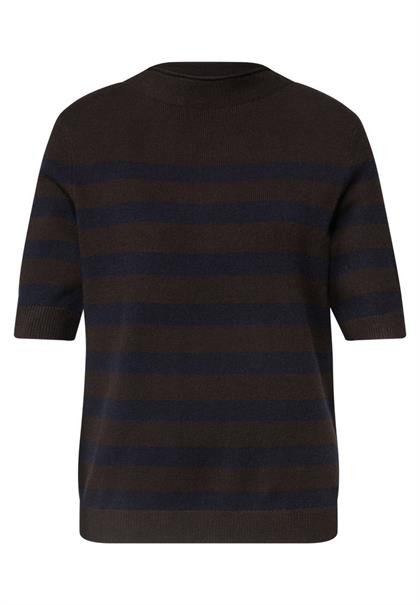 Kurzarm Pullover mit Turtle Neck black coffee