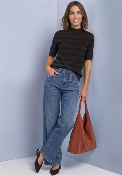 Kurzarm Pullover mit Turtle Neck black coffee