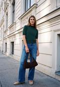 Kurzarm Pullover mit Turtle Neck mossed green