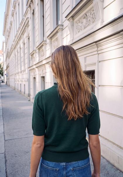 Kurzarm Pullover mit Turtle Neck mossed green