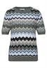 Kurzarm Pullover mit Zick-Zack-Muster deep bound green