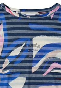 Kurzarm Shirt mit Ausbrennerstreifen universal blue
