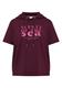 Kurzarm Shirt mit Kapuze und Wording sweet grape red