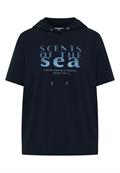 Kurzarm Shirt mit Kapuze und Wording universal blue