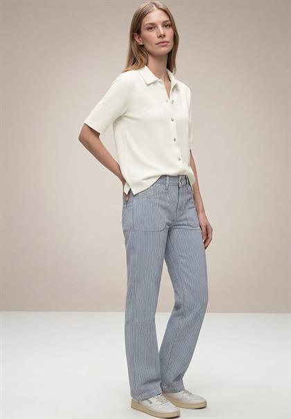Kurzarm Shirt mit Knopfleiste off white