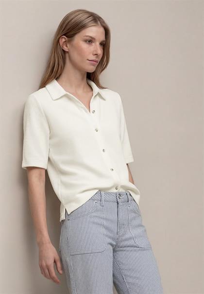 Kurzarm Shirt mit Knopfleiste off white