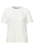 Kurzarm Shirt mit Rundhals aus Spitze off white
