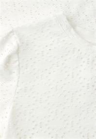Kurzarm Shirt mit Rundhals aus Spitze off white