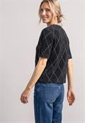 Kurzarm Shirt mit Rundhals und Karomuster armor grey