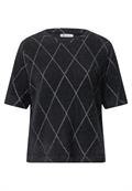 Kurzarm Shirt mit Rundhals und Karomuster armor grey