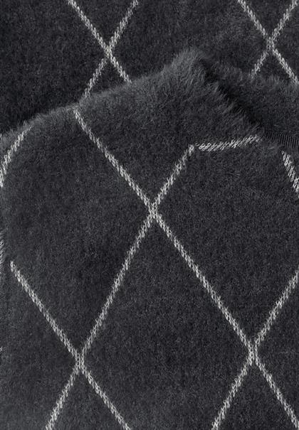 Kurzarm Shirt mit Rundhals und Karomuster armor grey