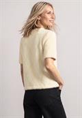 Kurzarm Shirt mit Rundhals und Karomuster pure beige