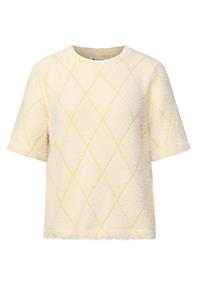 Kurzarm Shirt mit Rundhals und Karomuster pure beige